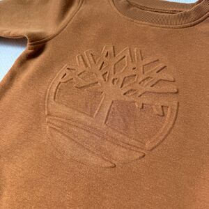 Timberland Kids Brown Embossed Logo Crewneck Sweatshirt 3T